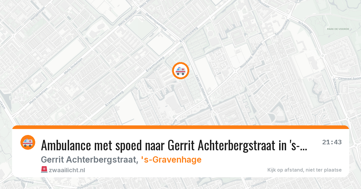 Ambulance met spoed naar Gerrit Achterbergstraat in 's-Gravenhage — 13 jul 2026