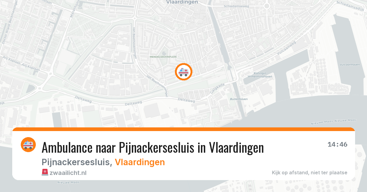 Ambulance naar Pijnackersesluis in Vlaardingen — 25 mrt 2026