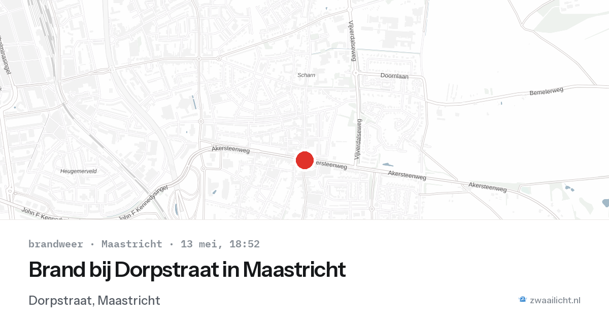 Brand bij Dorpstraat in Maastricht — 13 mei 2026