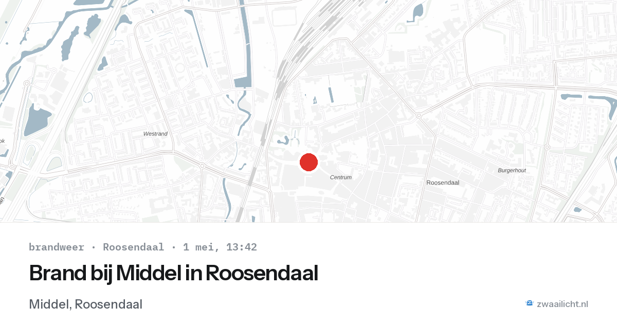 Brand bij Middel in Roosendaal — 1 mei 2026