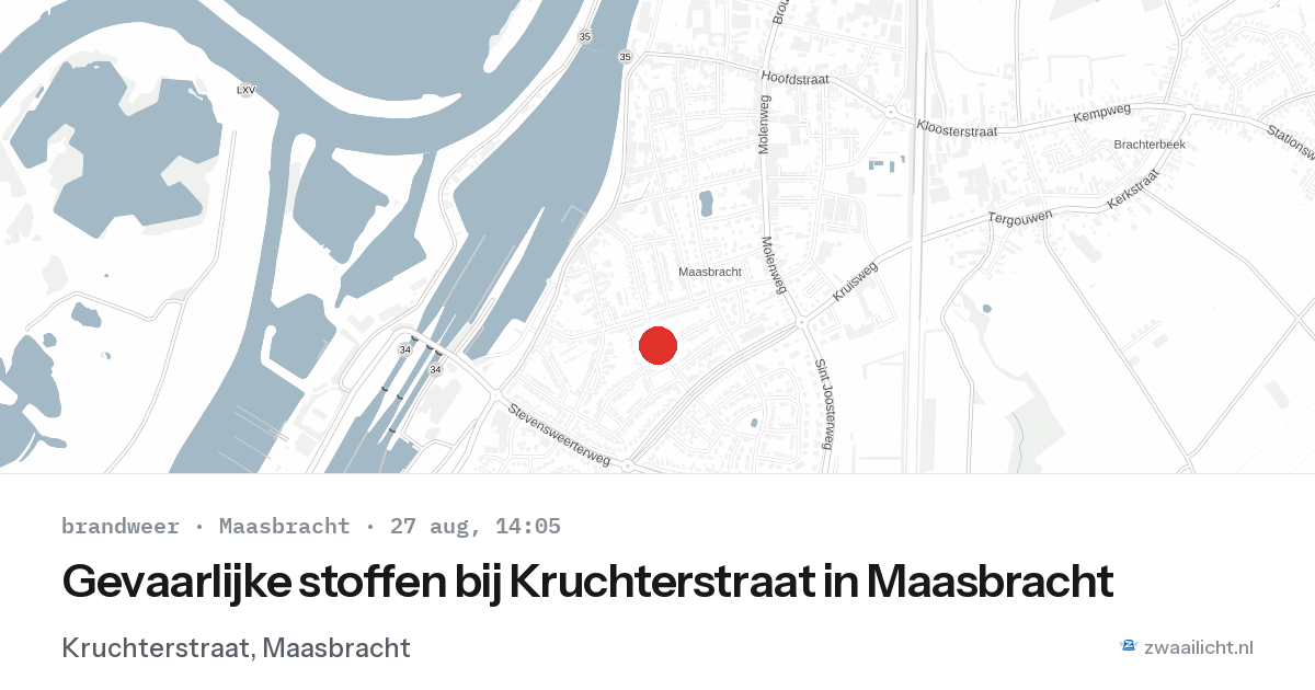 Gevaarlijke stoffen bij Kruchterstraat in Maasbracht — 27 aug 2026