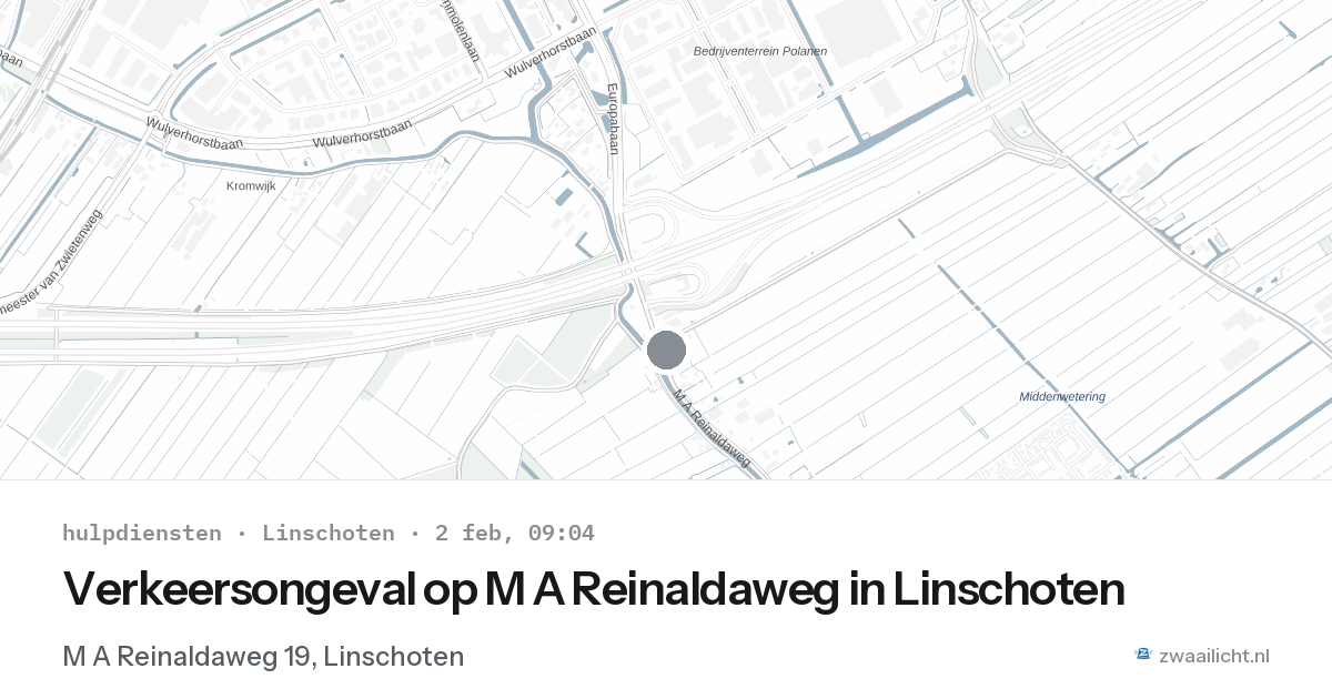 Verkeersongeval op M A Reinaldaweg in Linschoten — 2 feb 2026