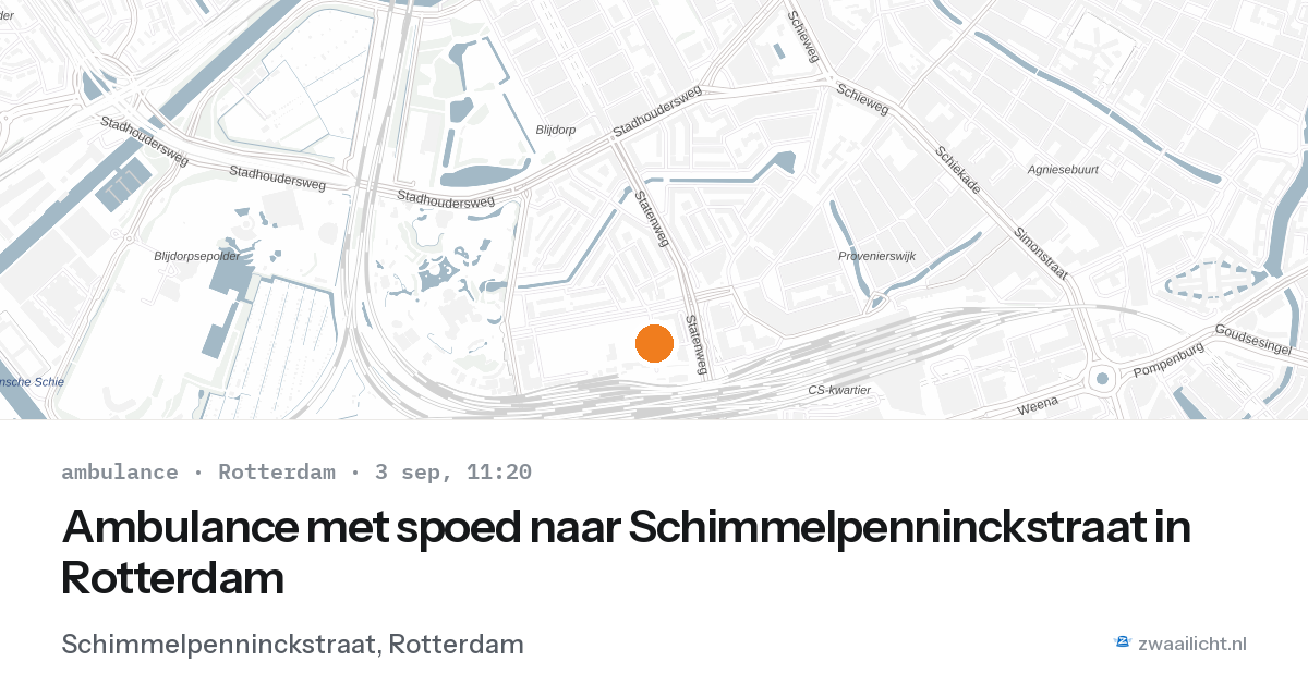 Ambulance met spoed naar Schimmelpenninckstraat in Rotterdam — 3 sep 2026