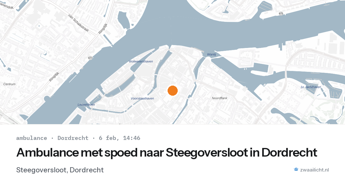 Ambulance met spoed naar Steegoversloot in Dordrecht — 6 feb 2026