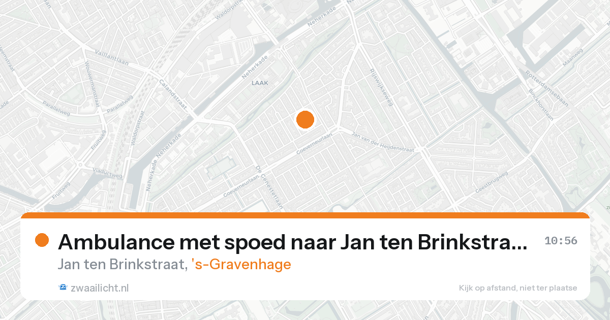 Ambulance met spoed naar Jan ten Brinkstraat in 's-Gravenhage — 23 aug 2026