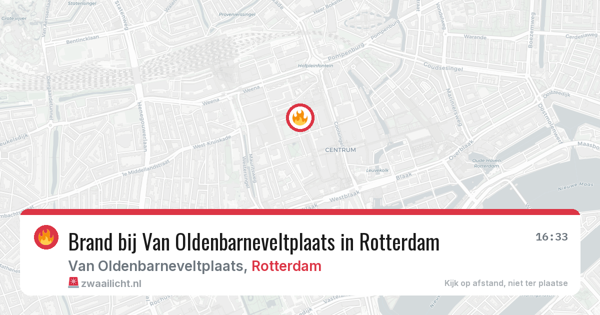 Brand bij Van Oldenbarneveltplaats in Rotterdam — 5 jul 2026