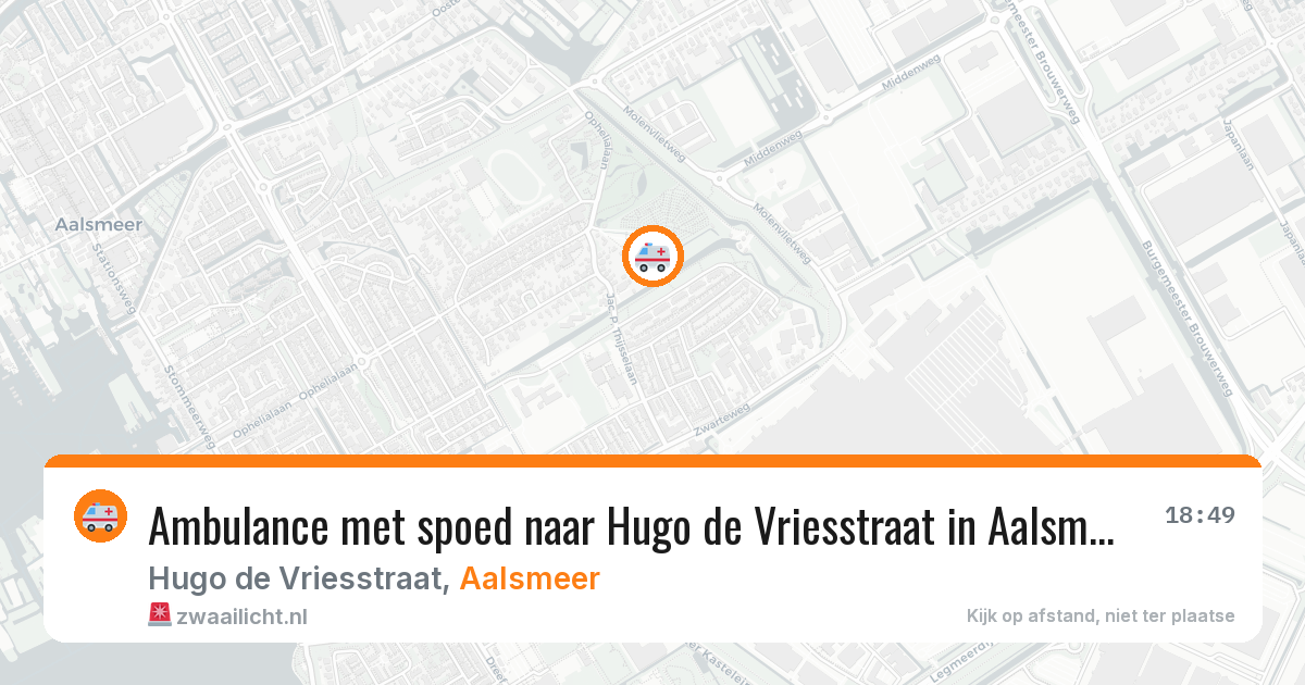 Ambulance met spoed naar Hugo de Vriesstraat in Aalsmeer — 17 mrt 2026