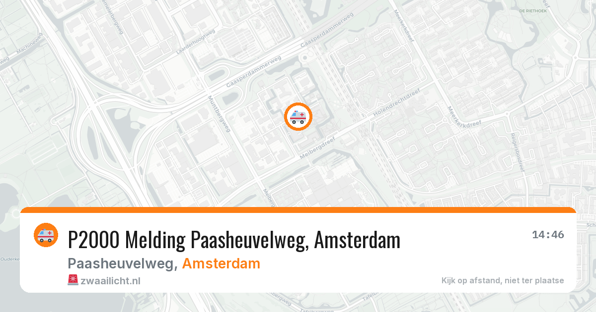 P2000 Melding Paasheuvelweg, Amsterdam — 23 jul 2026