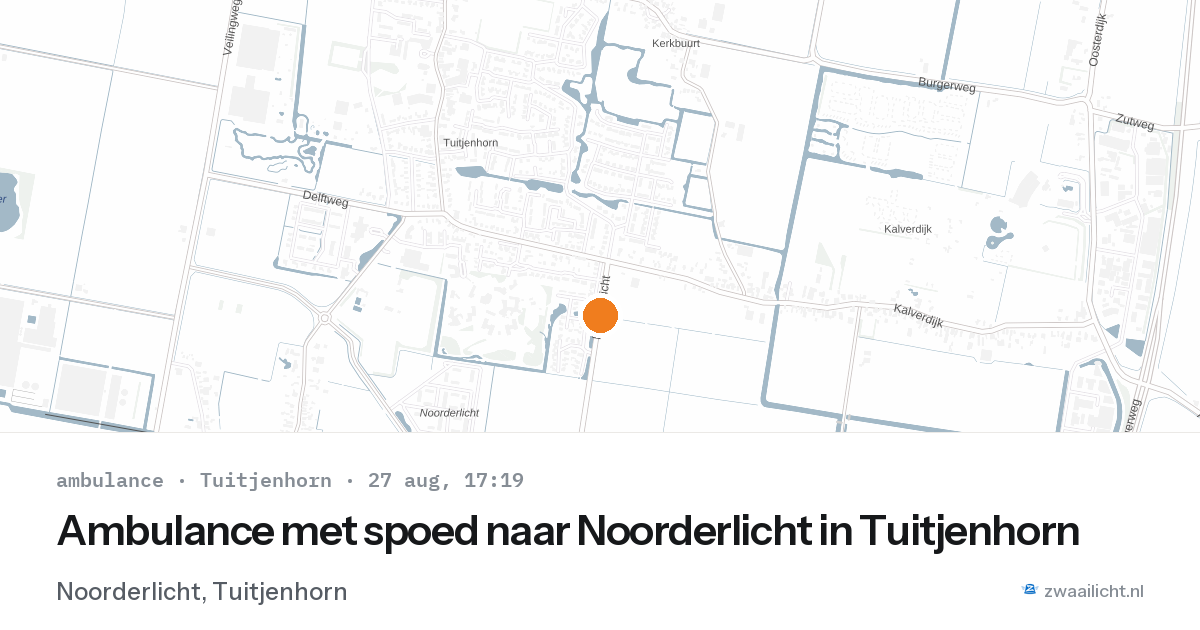 Ambulance met spoed naar Noorderlicht in Tuitjenhorn — 27 aug 2026