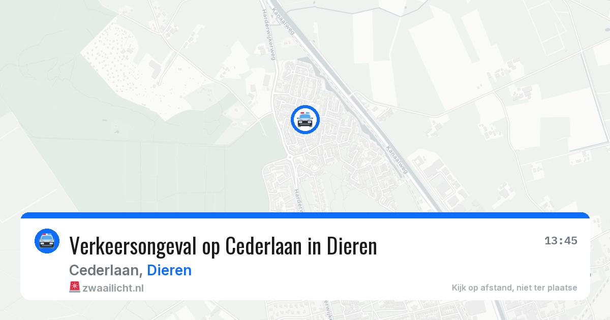 Verkeersongeval op Cederlaan in Dieren — 19 mrt 2026