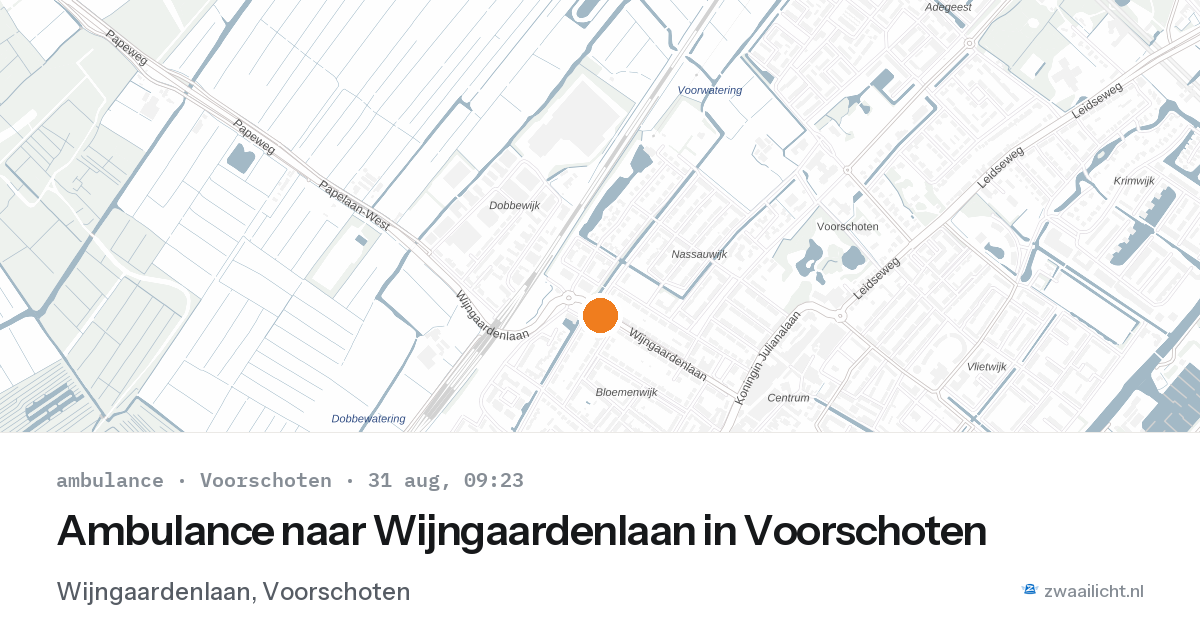 Ambulance naar Wijngaardenlaan in Voorschoten — 31 aug 2026