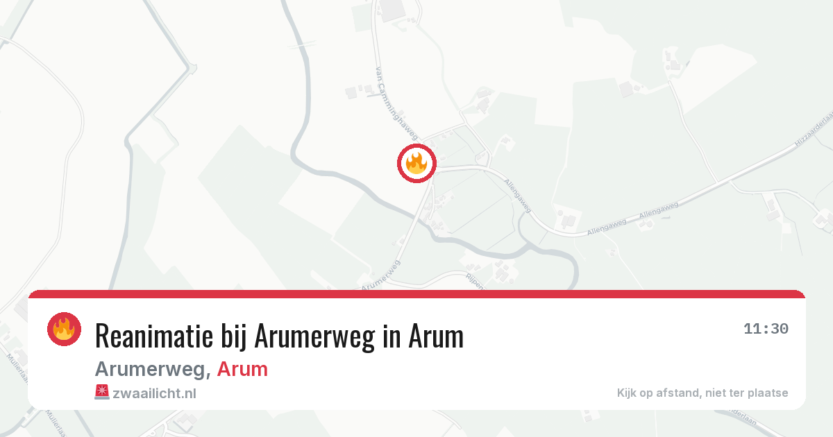 Reanimatie bij Arumerweg in Arum — 16 jun 2026