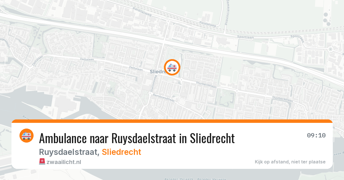 Ambulance naar Ruysdaelstraat in Sliedrecht — 5 mei 2026