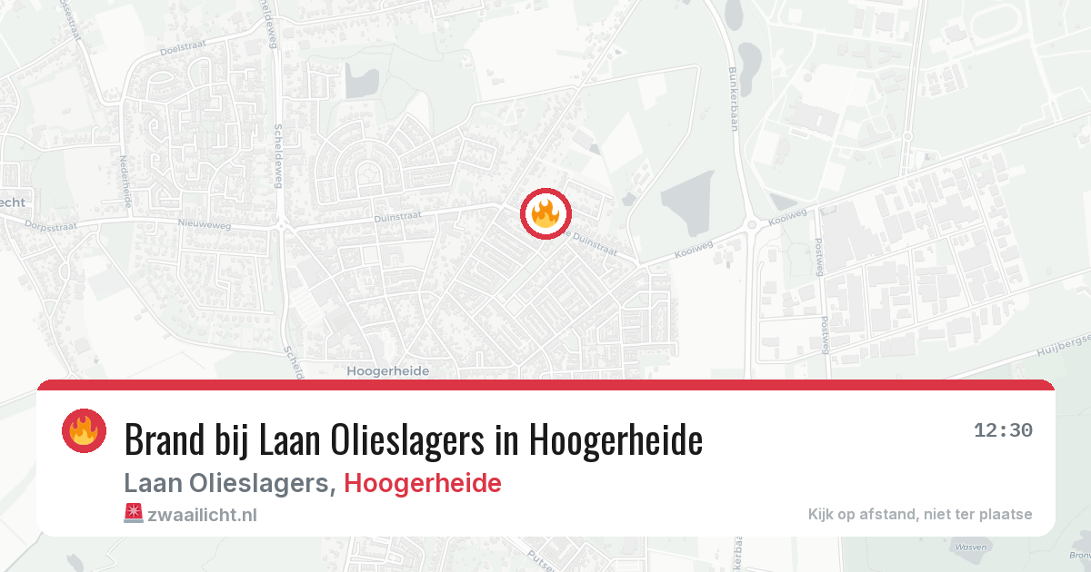Brand bij Laan Olieslagers in Hoogerheide — 13 mei 2026
