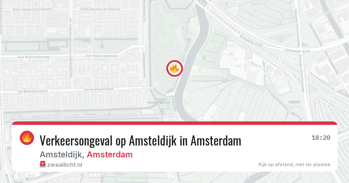 Verkeersongeval op Amsteldijk in Amsterdam — 25 mei 2026