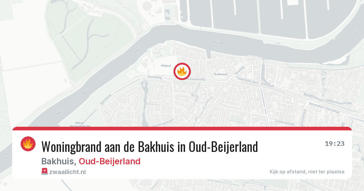 Woningbrand aan de Bakhuis in Oud-Beijerland — 24 apr 2026
