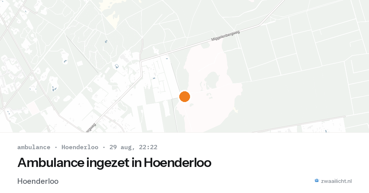 Ambulance ingezet in Hoenderloo — 29 aug 2026