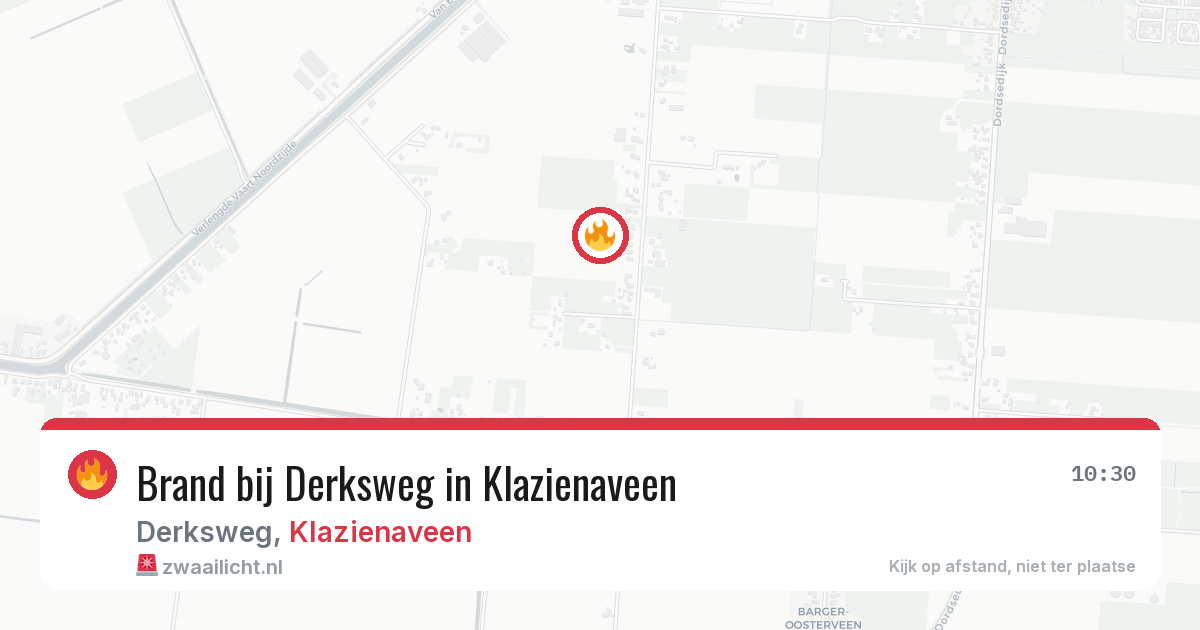 Brand bij Derksweg in Klazienaveen — 24 jun 2026