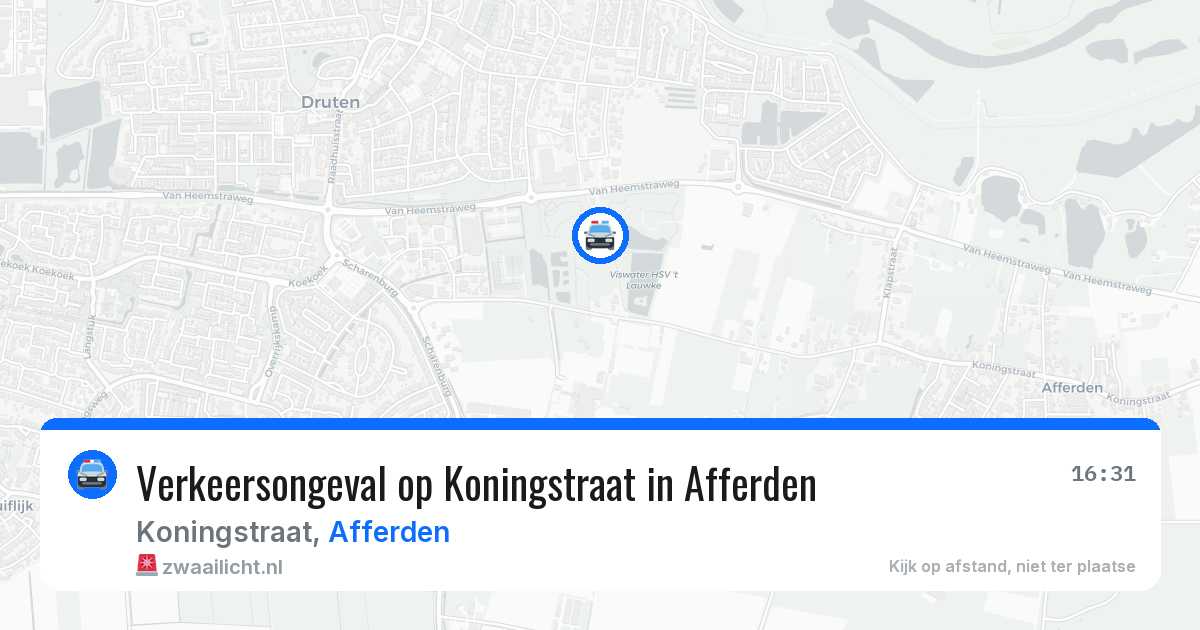 Verkeersongeval op Koningstraat in Afferden — 15 apr 2026