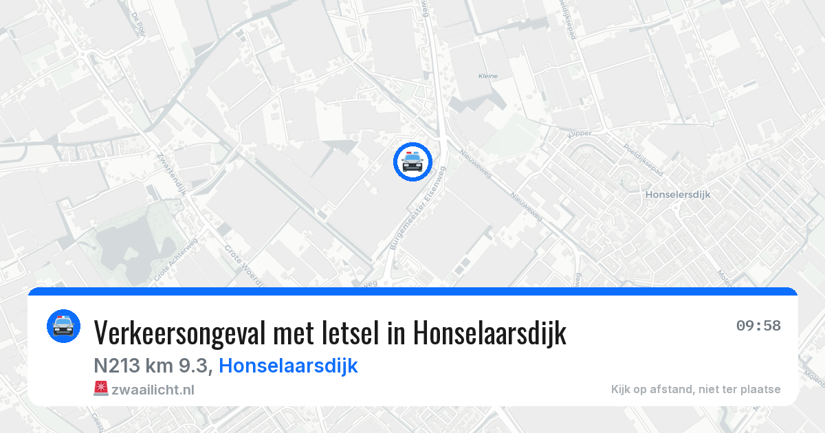 Verkeersongeval met letsel in Honselaarsdijk — 11 aug 2026