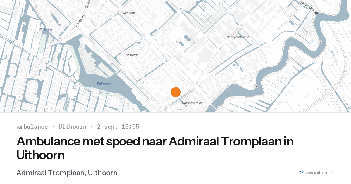 Ambulance met spoed naar Admiraal Tromplaan in Uithoorn — 2 sep 2026
