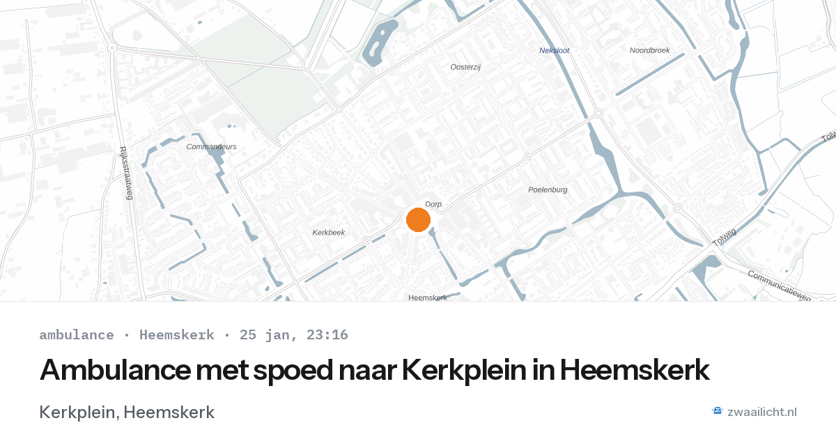 Ambulance met spoed naar Kerkplein in Heemskerk — 25 jan 2026