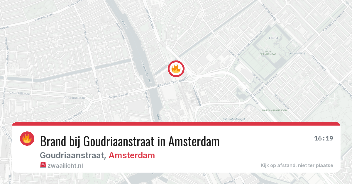 Brand bij Goudriaanstraat in Amsterdam — 30 jun 2026