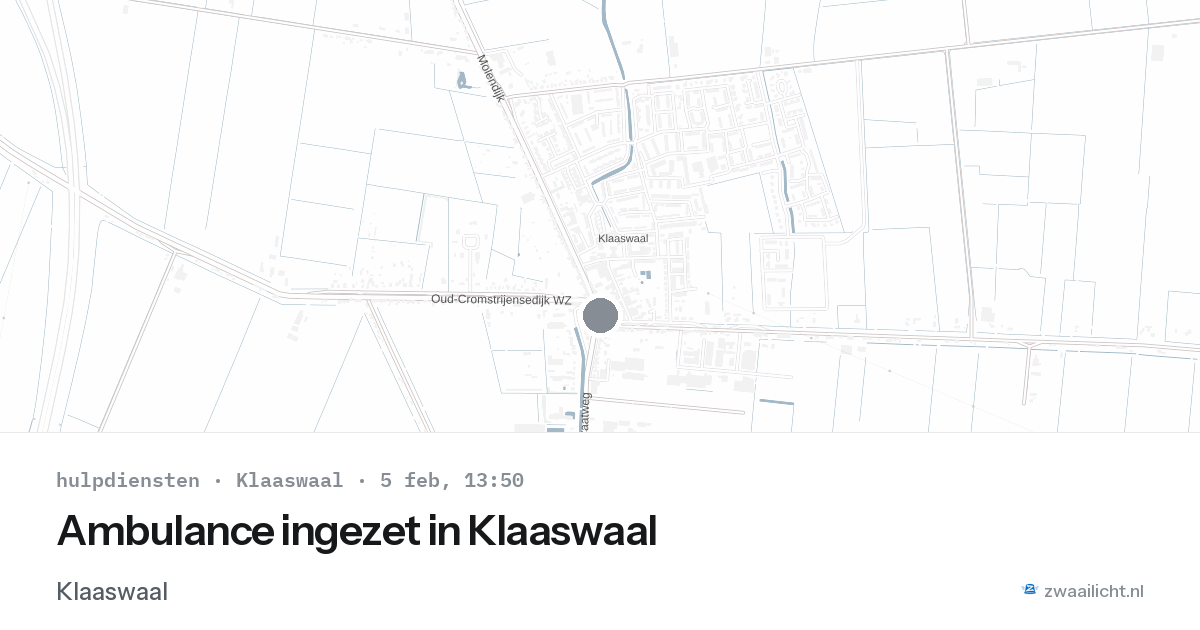 Ambulance ingezet in Klaaswaal — 5 feb 2026
