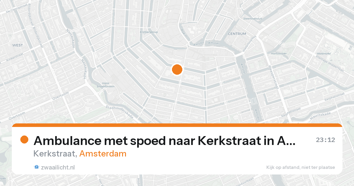 Ambulance met spoed naar Kerkstraat in Amsterdam — 19 aug 2026