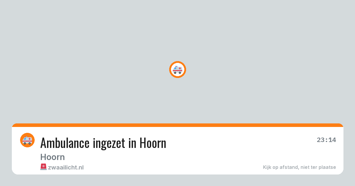 Ambulance ingezet in Hoorn — 31 jul 2026