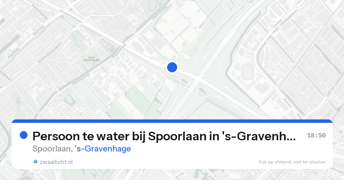 Persoon te water bij Spoorlaan in 's-Gravenhage — 20 aug 2026