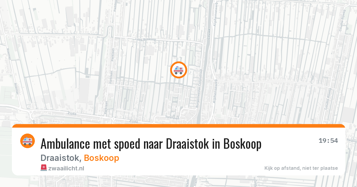 Ambulance met spoed naar Draaistok in Boskoop — 28 mei 2026