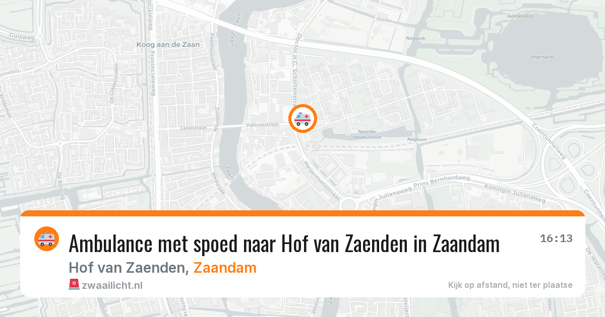 Ambulance met spoed naar Hof van Zaenden in Zaandam — 22 jul 2026