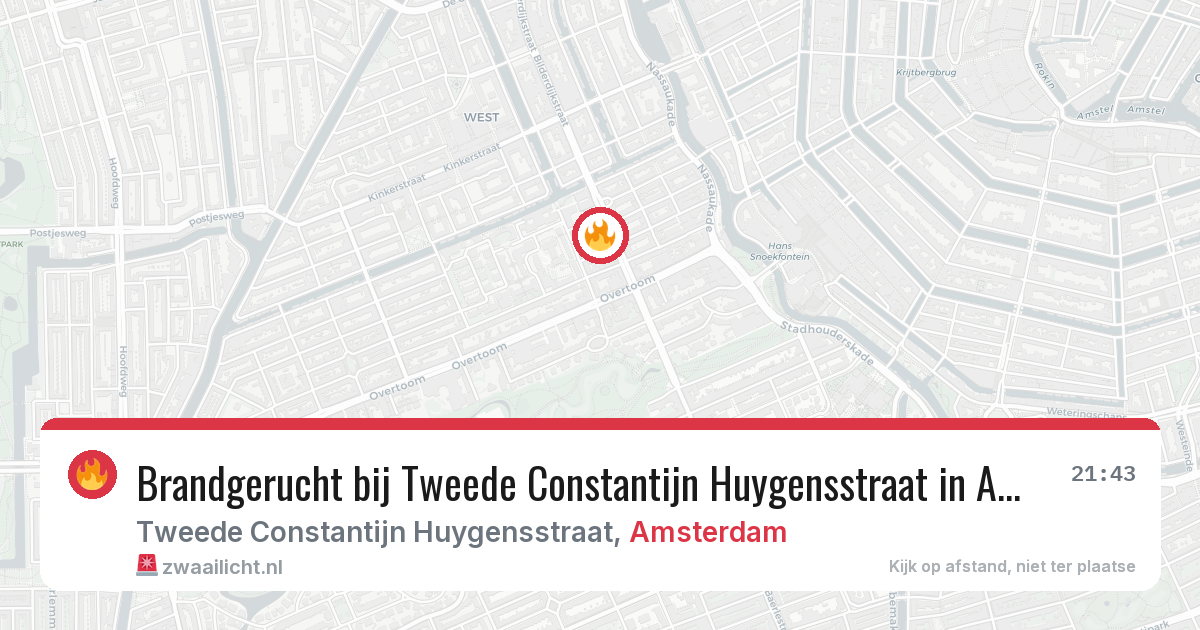 Brandgerucht bij Tweede Constantijn Huygensstraat in Amsterdam — 5 mrt 2026