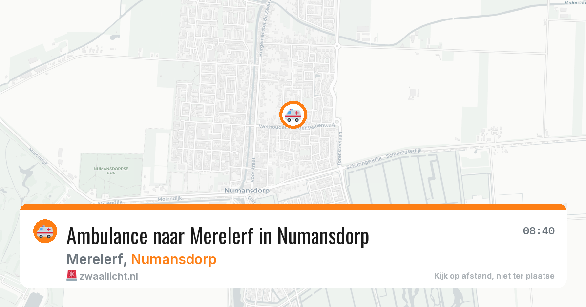 Ambulance naar Merelerf in Numansdorp — 1 jun 2026
