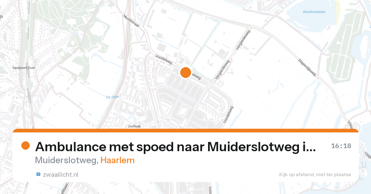 Ambulance met spoed naar Muiderslotweg in Haarlem — 28 aug 2026