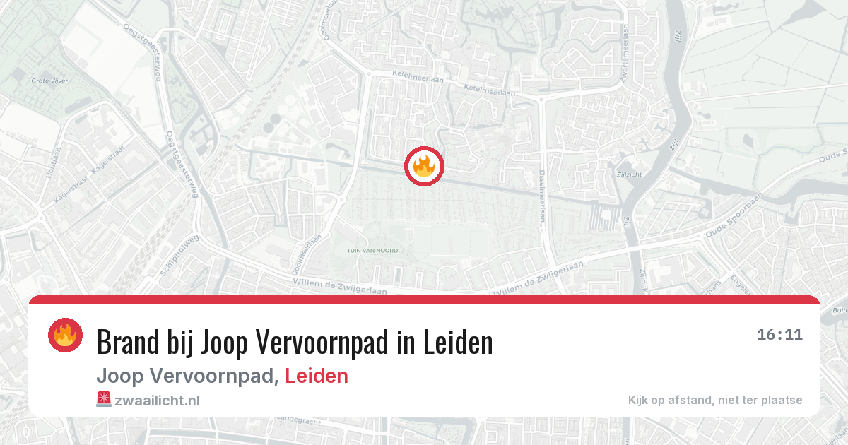 Brand bij Joop Vervoornpad in Leiden — 5 jul 2026