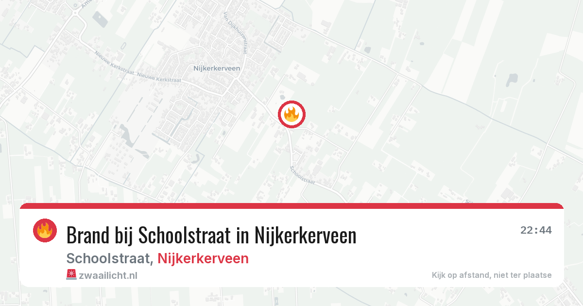 Brand bij Schoolstraat in Nijkerkerveen — 19 jun 2026
