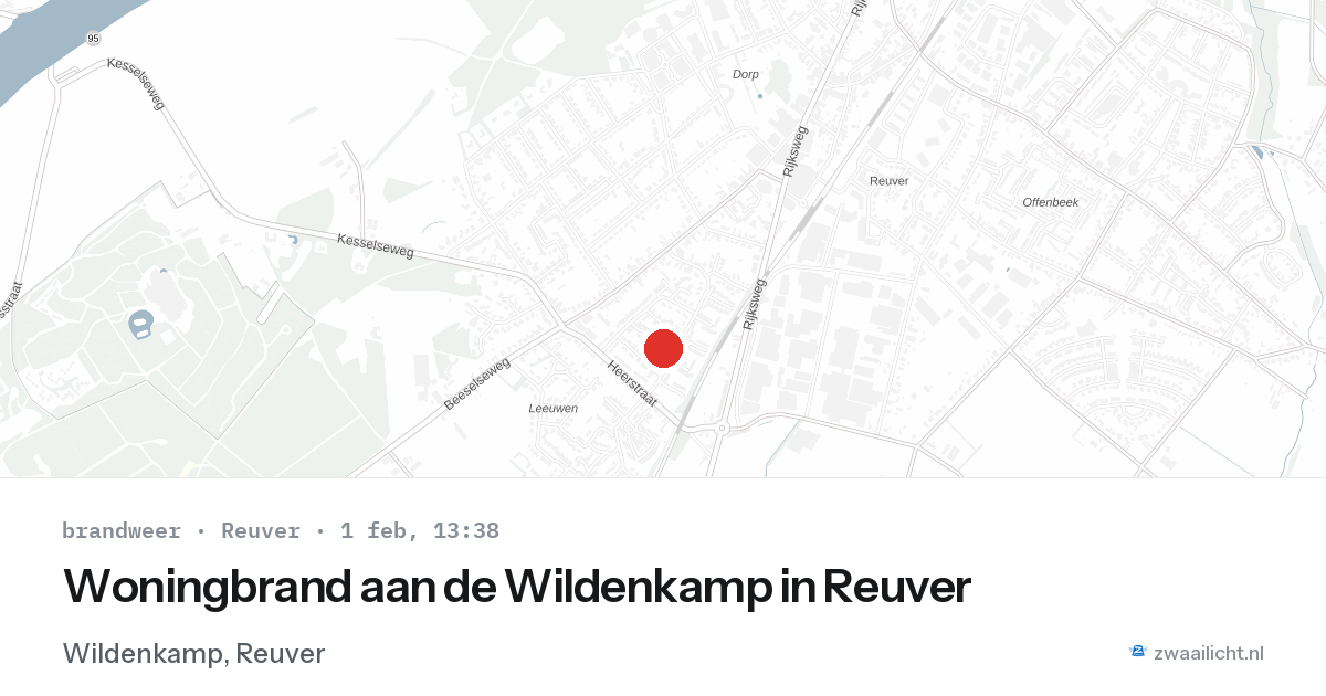 Woningbrand aan de Wildenkamp in Reuver — 1 feb 2026