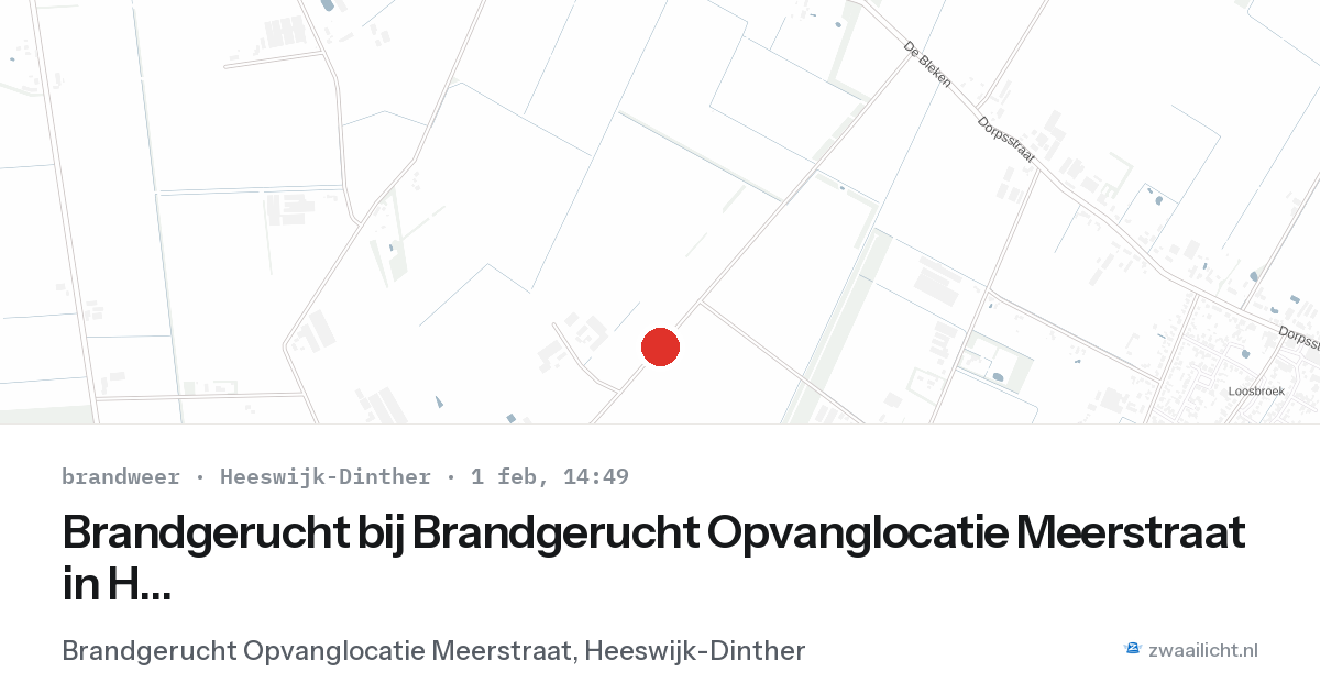 Brandgerucht bij Brandgerucht Opvanglocatie Meerstraat in Heeswijk-Dinther — 1 feb 2026