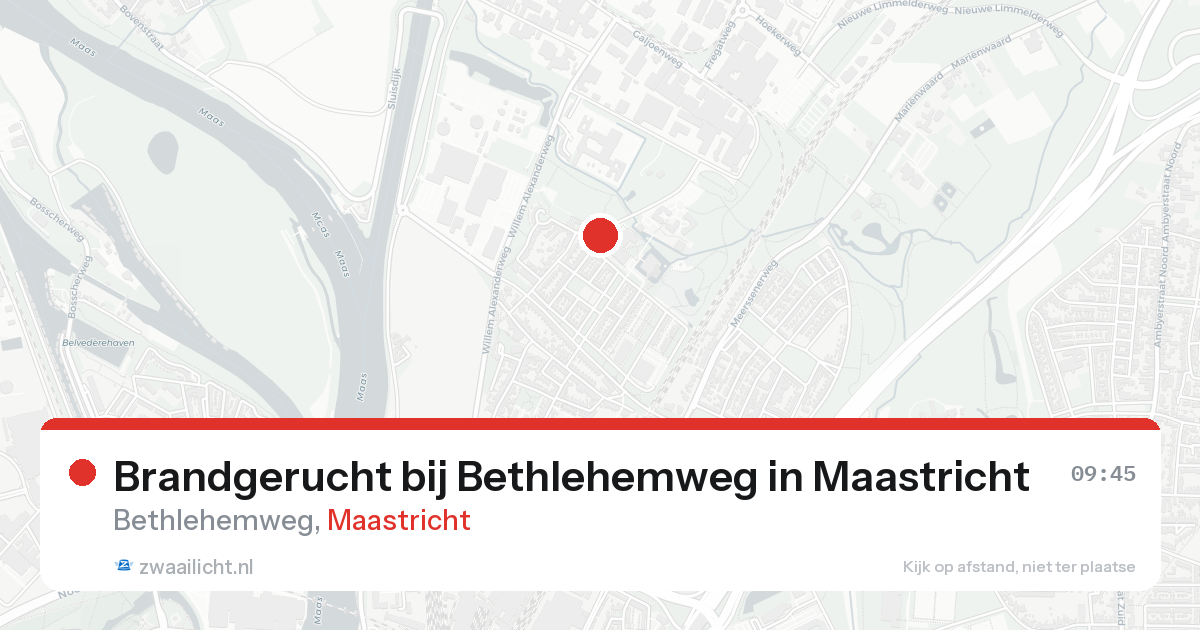 Brandgerucht bij Bethlehemweg in Maastricht — 20 aug 2026