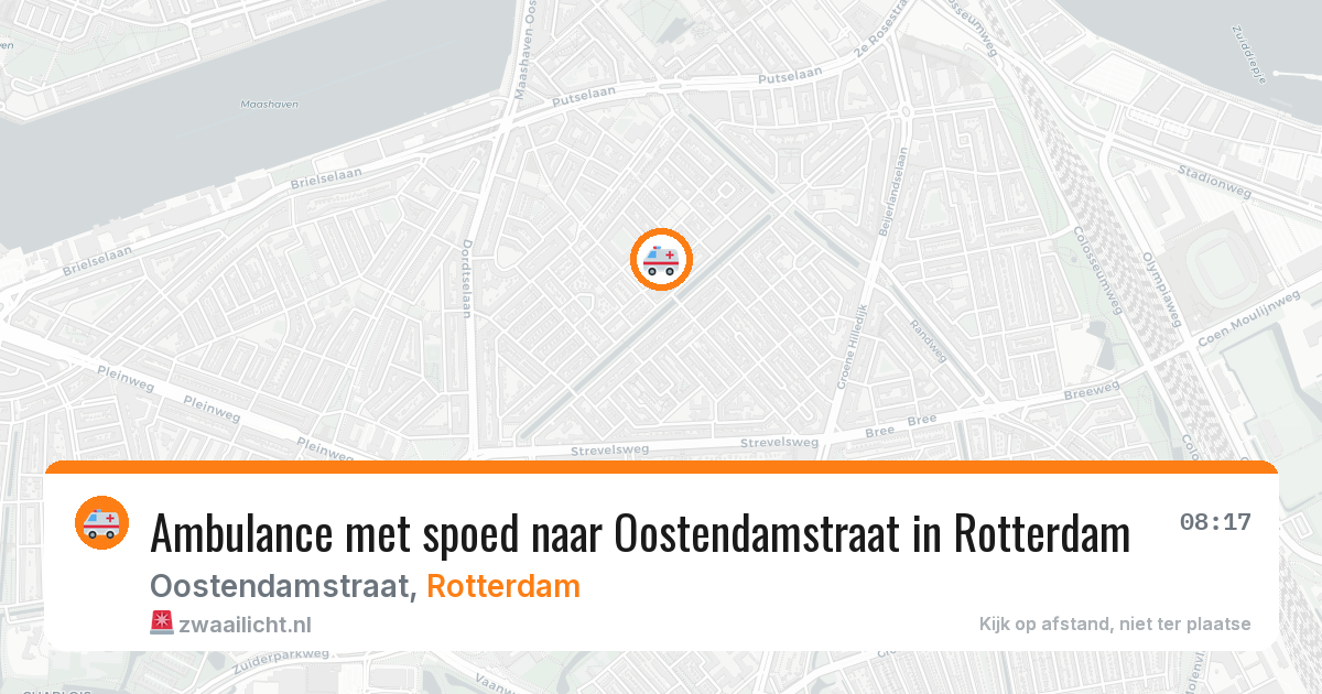 Ambulance met spoed naar Oostendamstraat in Rotterdam — 20 jul 2026