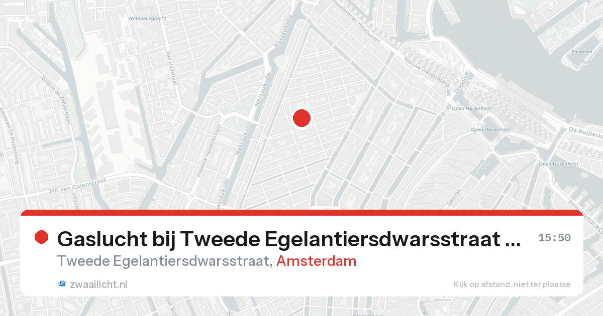 Gaslucht bij Tweede Egelantiersdwarsstraat in Amsterdam — 21 aug 2026
