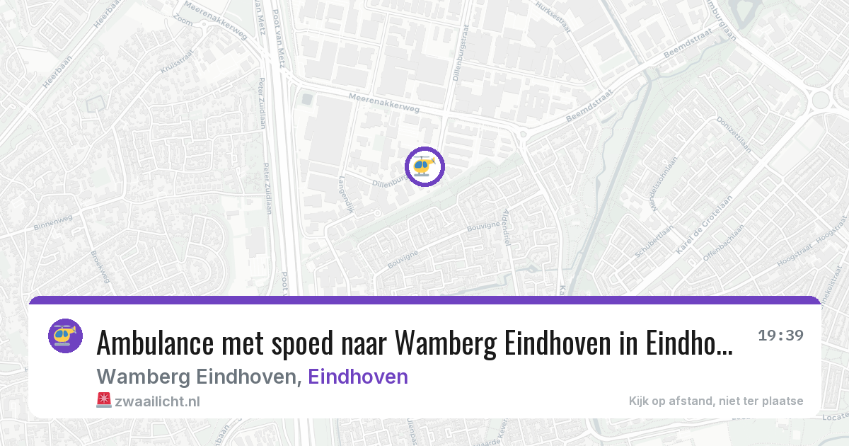 Ambulance met spoed naar Wamberg Eindhoven in Eindhoven — 4 jun 2026