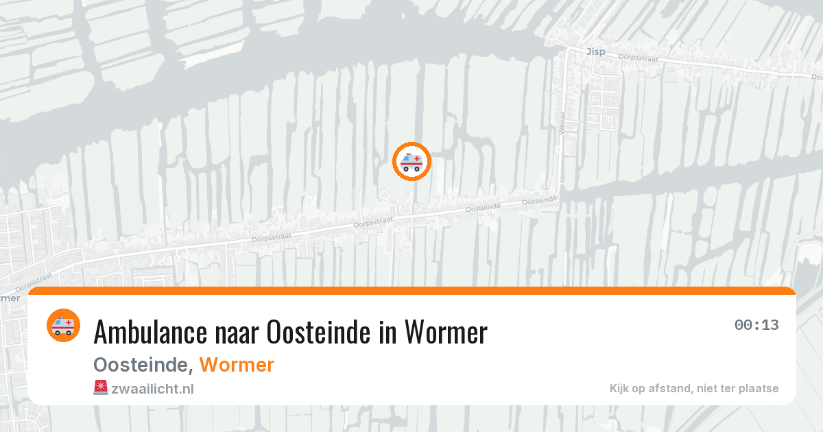 Ambulance naar Oosteinde in Wormer — 22 mei 2026