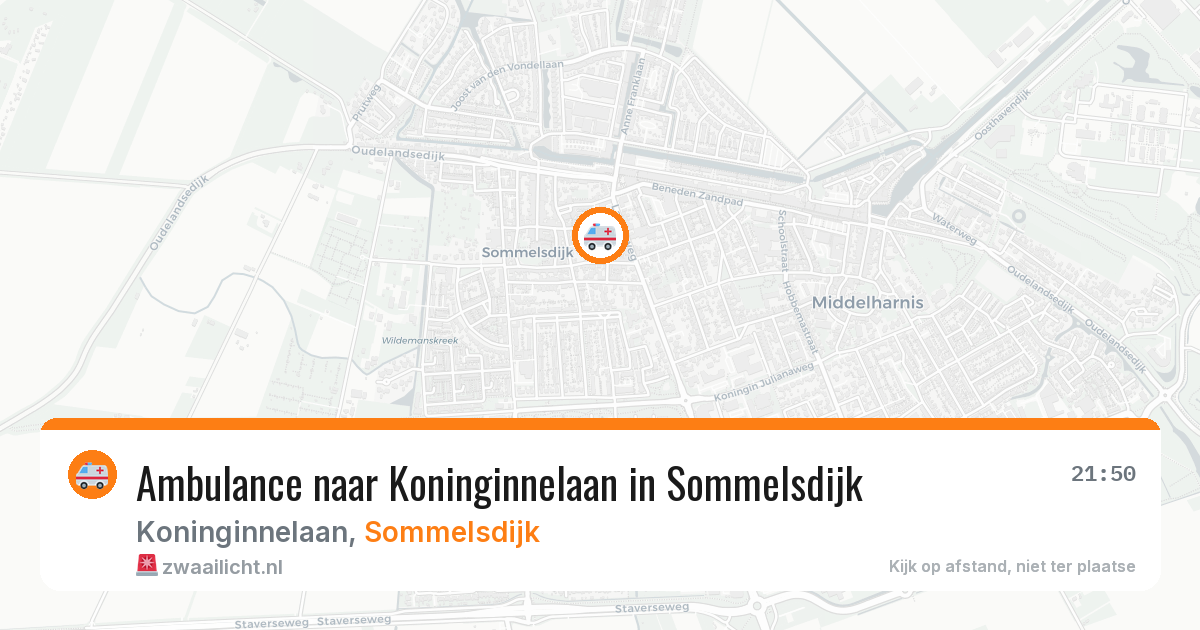 Ambulance naar Koninginnelaan in Sommelsdijk — 7 aug 2026
