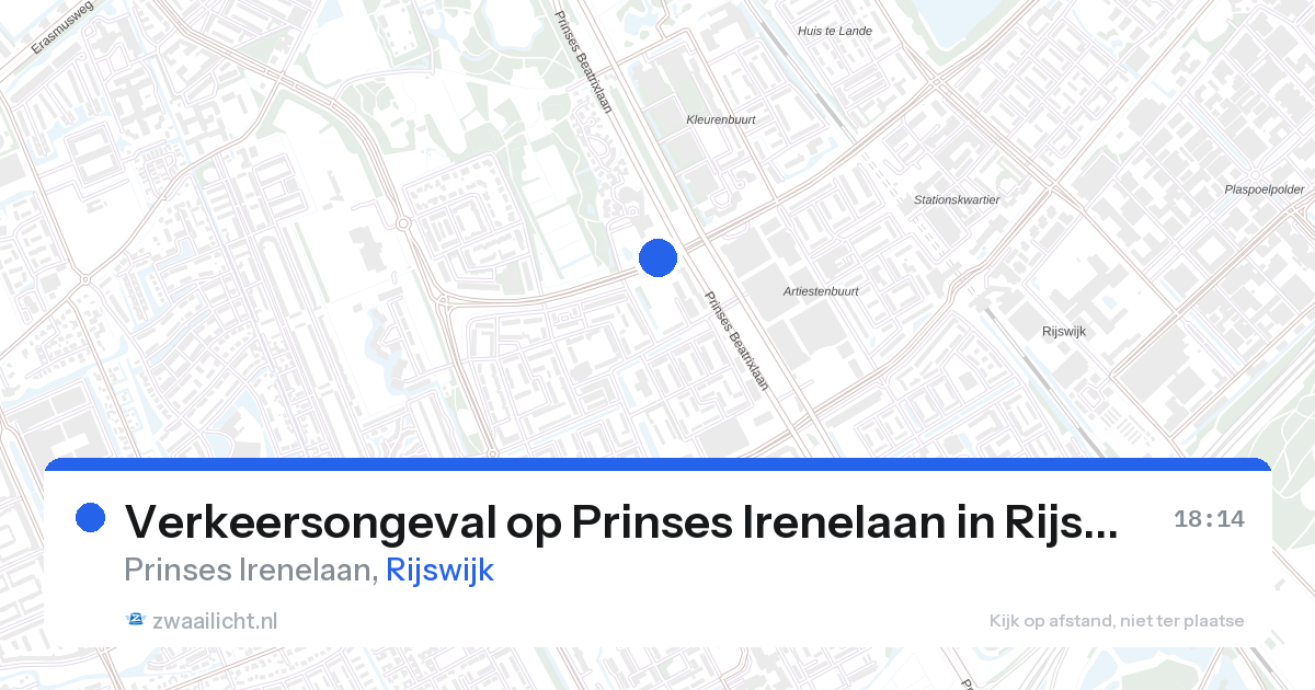 Verkeersongeval op Prinses Irenelaan in Rijswijk — 28 aug 2026