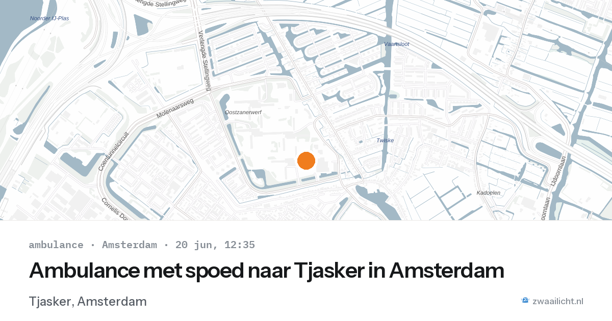 Ambulance met spoed naar Tjasker in Amsterdam — 20 jun 2026