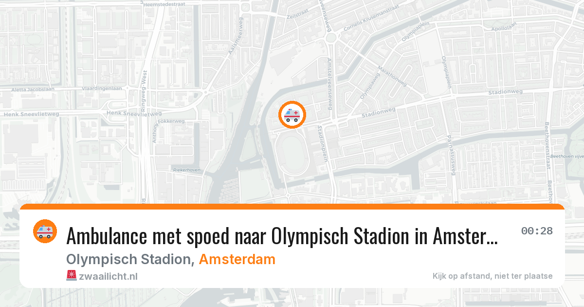 Ambulance met spoed naar Olympisch Stadion in Amsterdam — 3 jul 2026