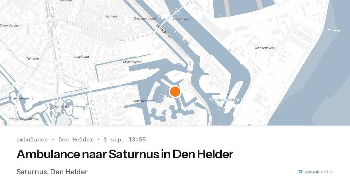 Ambulance naar Saturnus in Den Helder — 1 sep 2026